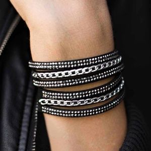 Black Snap Wrap Bracelet - Put On Your Game Face